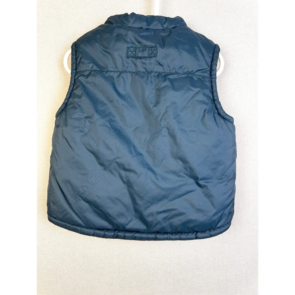Gymboree Puffer Vest Boys - 12 - 24 Mos Green Zip Front Outdoors Fiber Filled
